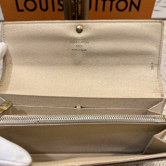 Vintage Louis Vuitton Damier Azur Sarah Leather Continental Wallet - Picture 5 of 13